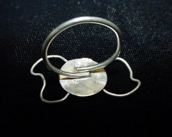 Ring blank with Unique adjustable SETTING for stone or cab - medium to large sterling silver - very handy