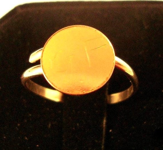 Ring blank gold filled with 3/8 inch glue pads 14k/20 -14g HR  gFav fav - Adjustable or custom Sized