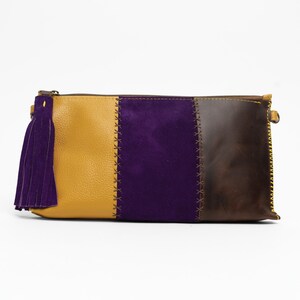 Accesorios de cuero hechos a mano, bolso, estuche para gafas de sol, cosido a mano, monedero, bolsa de pulsera, bolsa de pulsera grande