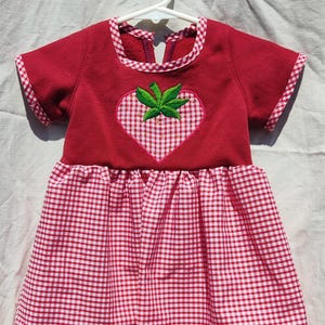 Kids Upcycled Gingham Dress - Handmade Fruit Dress - Strawberry, Pineapple, Blueberry, Kiwi - Eco-Friendly Toddler & Baby Girl Dress