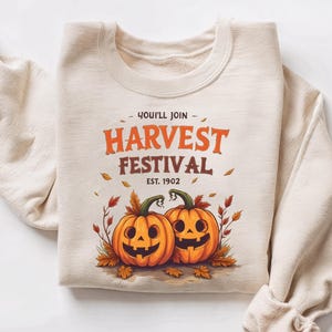 Pottsfield Harvest Festival Pumpkin Carver Embroidered Sweater inspired by Over The Garden Wall - Fall Autumn Halloween Shirt