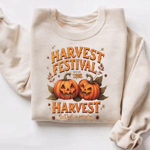 Pottsfield Harvest Festival Pumpkin Carver Embroidered Sweater inspired by Over The Garden Wall - Fall Autumn Halloween Shirt
