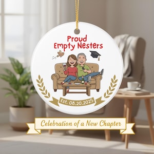 Trotse lege nesters keramisch ornament - aangepaste datum ouderschap mijlpaal aandenken - gepersonaliseerd cadeau voor ouders, mama en papa