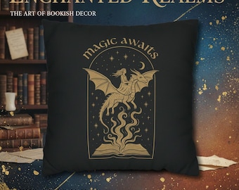 Magic Awaits Dragon Pillow Case - Fantasy Home Decor