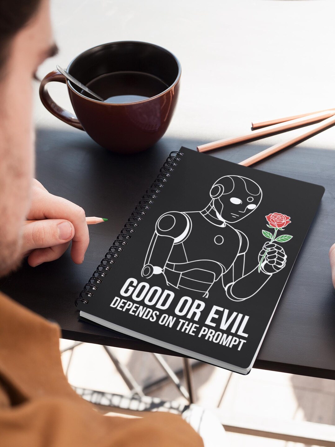 Evil Notebook Good or Evil AI Notebook - Depends on the Prompt - Black Spiral Journal ...