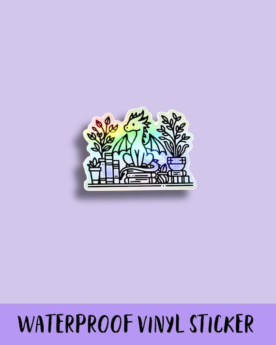 Holographic Dragon Kindle Sticker | Fantasy Book Decor | Dragon Lover Gift
