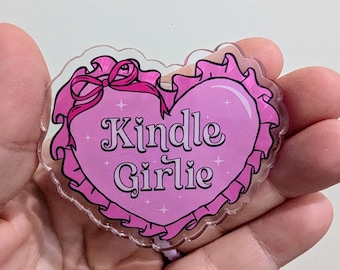 Kindle Girlie Grip- Heart Design with White Grip -Stylish and Comfortable Kindle Accessory