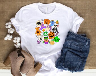 Vintage 90s Halloween Shirt, Nostalgic Trick or Treat Tee, Retro Halloween Characters, Spooky Season Graphic T-Shirt