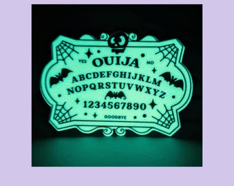 Witch Sticker | Planchette, Spirit Board, Ouija Glow in the Dark Sticker | Waterproof Laptop, Kindle Sticker | Vinyl Glow Halloween Sticker