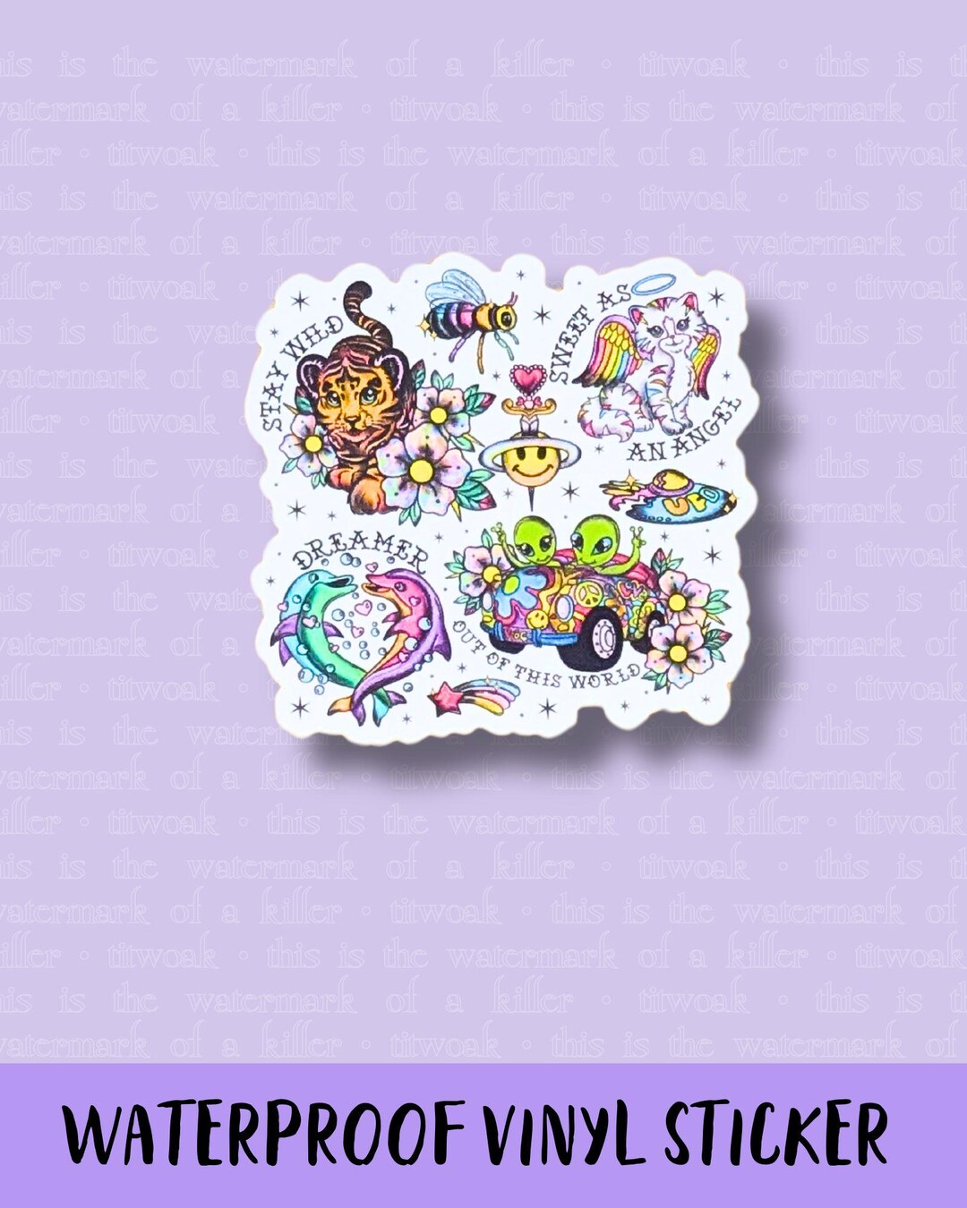 Nostalgic 90s Girly Tattoo Style Sticker Retro Feminine Design Vintage ...