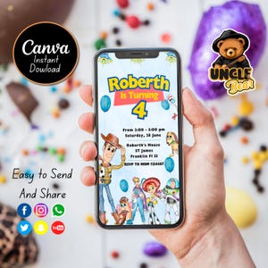 Editierbare Toy Story Mobile Einladung | Toy Story Geburtstagseinladung, Toy Story Evite Party Einladung | Druckbare | Sofort Download