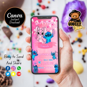 Modelo editável de convite de aniversário para ponto móvel, convites para festa de aniversário, convite digital para festa infantil, cartão Evite Bday para download instantâneo