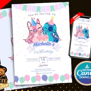 Modèle d'invitation d'anniversaire modifiable au point mobile, invitations de fête d'anniversaire, invitation numérique à une fête d'enfants, carte d'anniversaire Evite à téléchargement immédiat