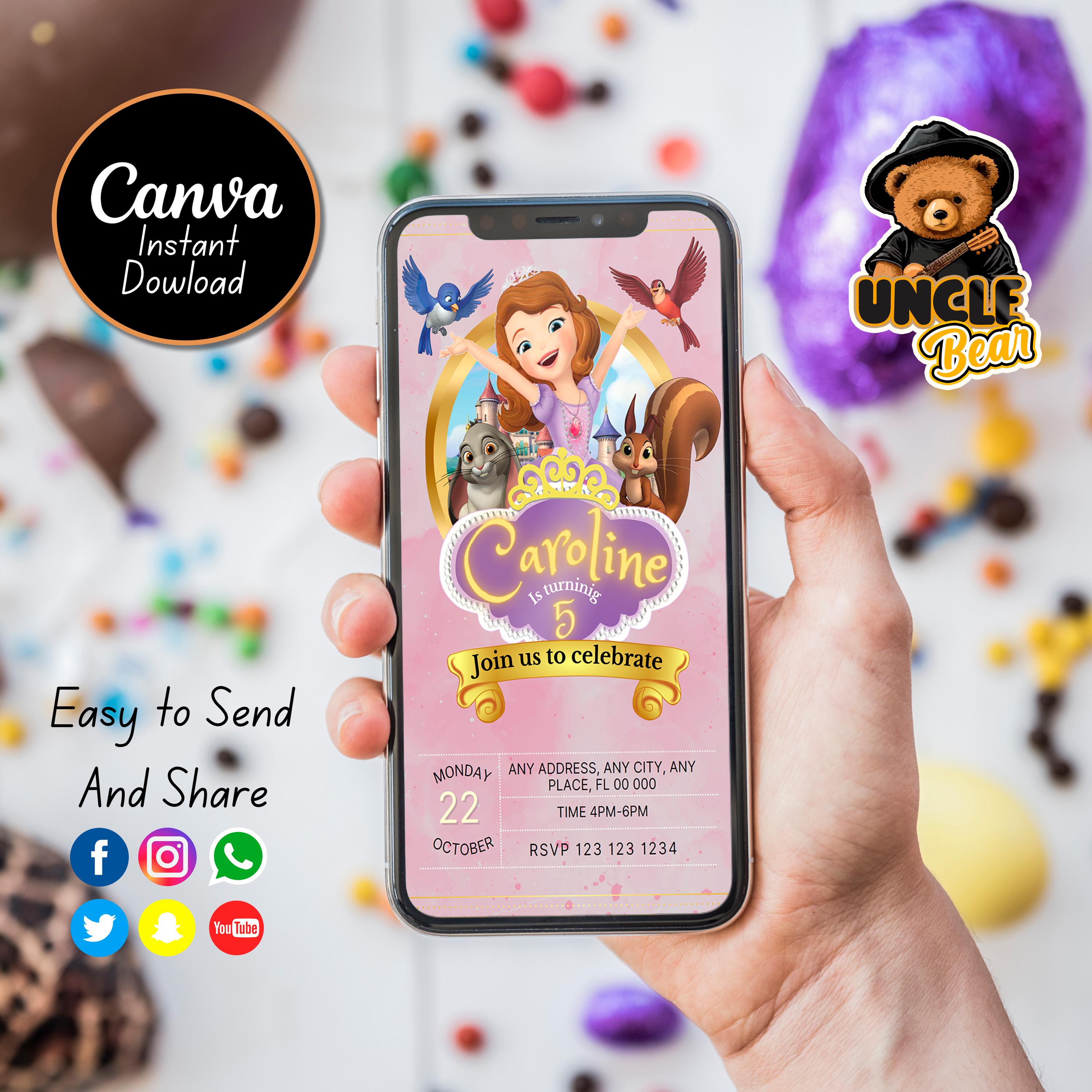 Sofia the First Invitation - Etsy Sofia the First Invitation - Etsy