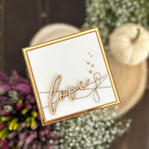 Tarjeta de lujo y elegante, tarjeta 3D hecha a mano, tarjeta de amor para aniversario, regalo de aniversario de boda