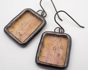 Berry Tea - Sterling Silver Stained Glass Earrings