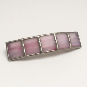 Pink Mist - Large Stained Glass French Barrette