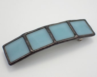 Glacial Ice - Medium Stained Glass French Barrette