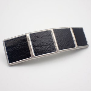 Black Coffee - Large Stained Glass French Barrette - 4 inch clip