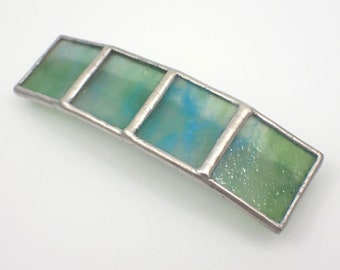 Dew Frost - Large Stained Glass French Barrette