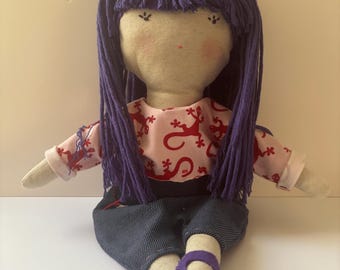 Muñeca de tela Candela/Hecha a mano/Ropa de invierno/Muñeca artesanal/Decoración infantil/Regalo único