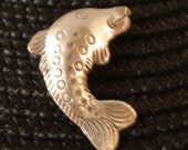 Karen Hill Tribe Silver Bead, Flying Fish Bead, Qty. 1, 34x32mm