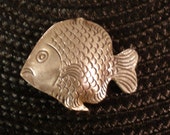Thai, Karen Hill Tribe Sterling Silver Artisan Bead , Large Stamped Fish Bead - Qty. 1