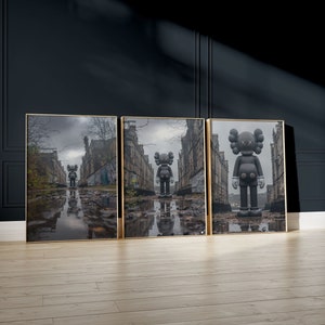 Hypebeast KAWS Prints, set of 3, Gallery Wall Art, Printable KAWS Poster, Modern Luxury Decor,  Street Style Artwork, Digital Download