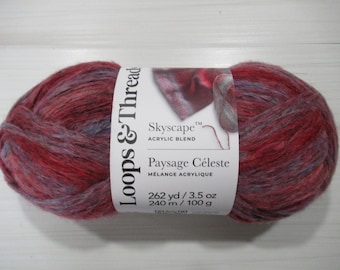 Laços e Fios. Paisagem Celeste. Bordô e Azul Claro