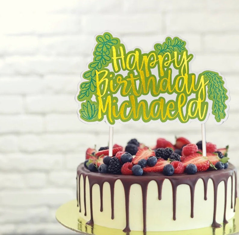 Customizable Succulent Cake Topper, Plant Lover, Plant Birthday, Plant ...