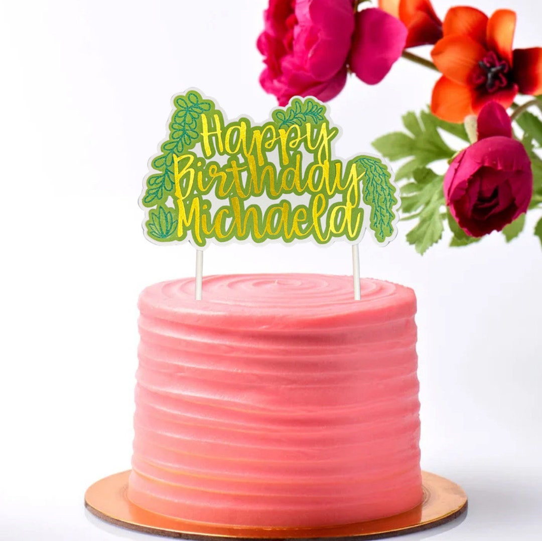 Customizable Succulent Cake Topper, Plant Lover, Plant Birthday, Plant ...