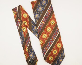 80er Jahre KENZO SILK TIE Jugendstil, Natur inspirierte Seidenkrawatte