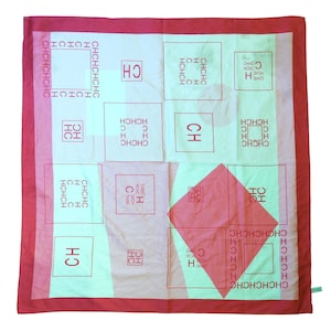 CAROLINA HERRERA 90s, Abstract Geometric Design, Vintage Luxury Scarf