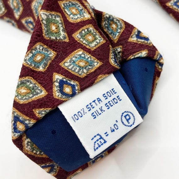 80s GIVENCHY PARIS Repeat Diamond Pattern Silk Tie - image 6