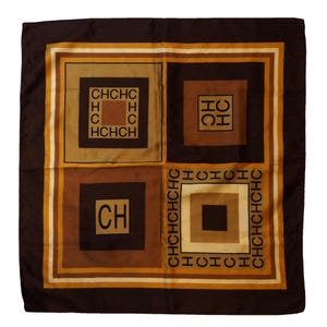 CAROLINA HERRERA 90s, Abstract Geometric Design, Vintage Luxury Scarf