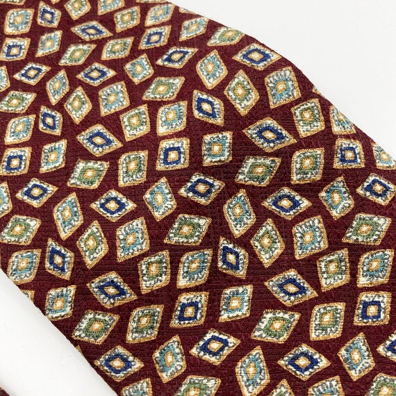 80s GIVENCHY PARIS Repeat Diamond Pattern Silk Tie - image 2