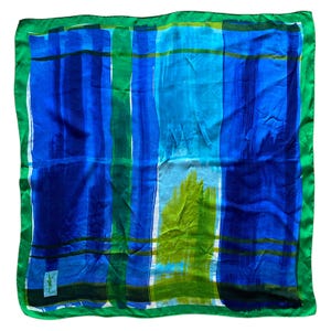 YVES SAINT LAURENT Paris, 80s kitsch abstract style silk scarf