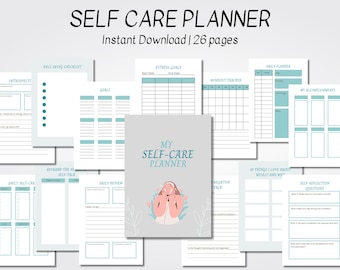 Planificador de cuidado personal, Imprimible, Diario de cuidado personal, Descarga instantánea, Diario de atención plena, Cuidado personal imprimible, Planificador de bienestar, Diario de estado de ánimo