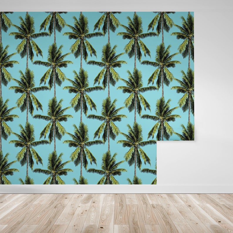 Wallpaper Palm Trees Peel and Stick - Etsy