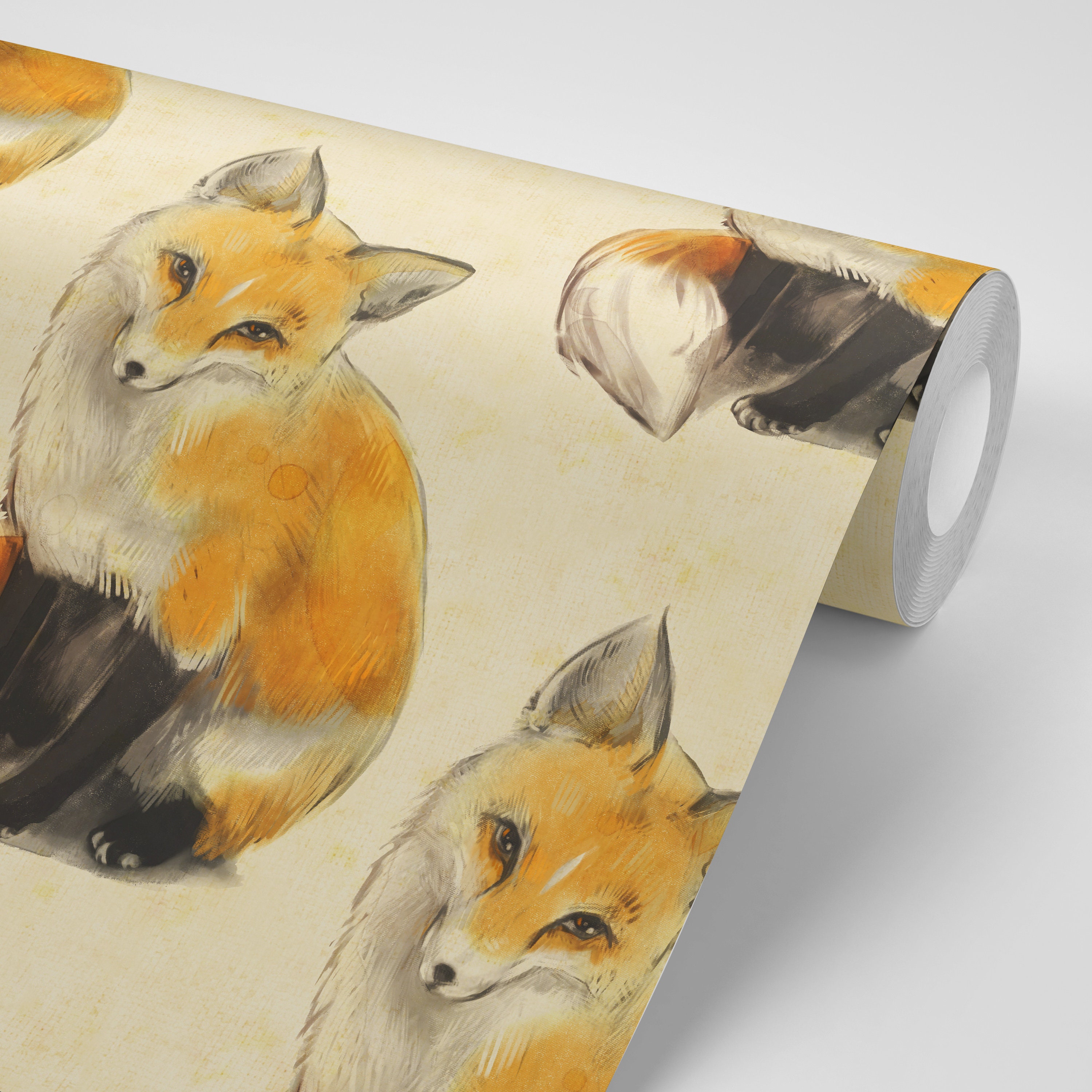 Wallpaper Retro Fox Peel and Stick - Etsy