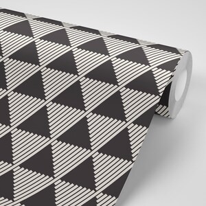 Wallpaper Geometric Decor Triangle texture White and Black Peel /& Stick Wallpaper Repositionable FREE SHIPPING