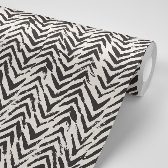 Wallpaper Geometric Decor Triangle texture White and Black Peel /& Stick Wallpaper Repositionable FREE SHIPPING