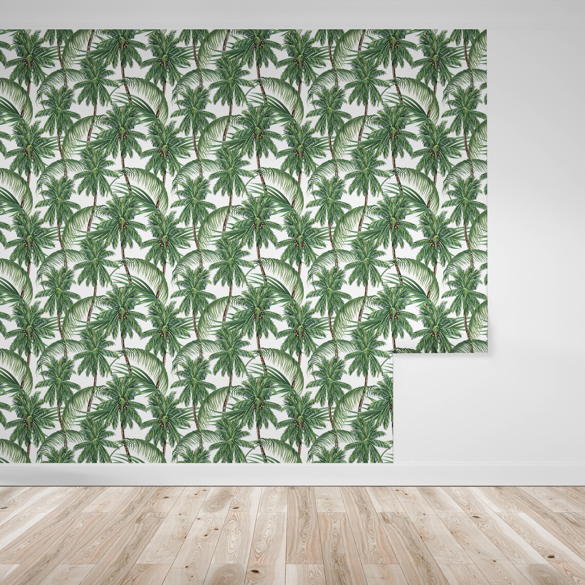 Wallpaper Palm Trees en White Peel & Stick Wallpaper ENVIO Etsy