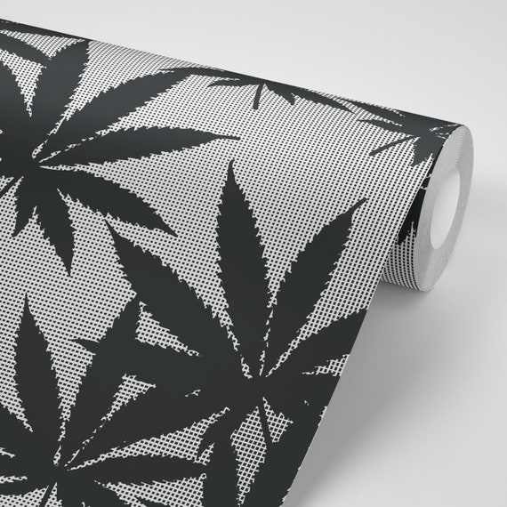 Wallpaper Marijuana Cannabis Weed Wallpaper Pattern Peel Etsy