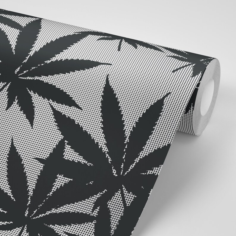 Wallpaper Marijuana Cannabis Weed Wallpaper Pattern Peel Stick Repositionable Free Shipping