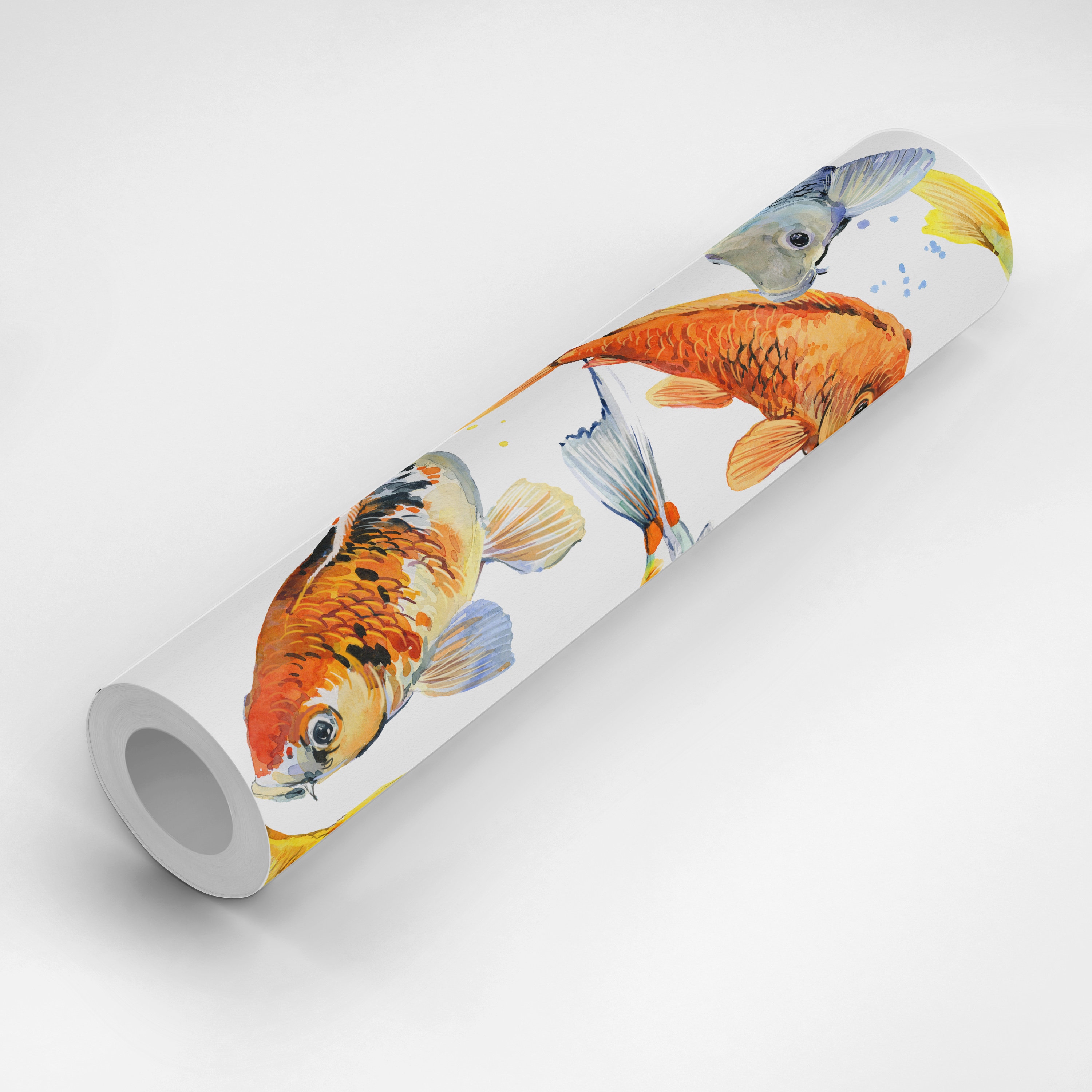 Wallpaper Koi Fish on White Pattern Peel & Stick | Etsy