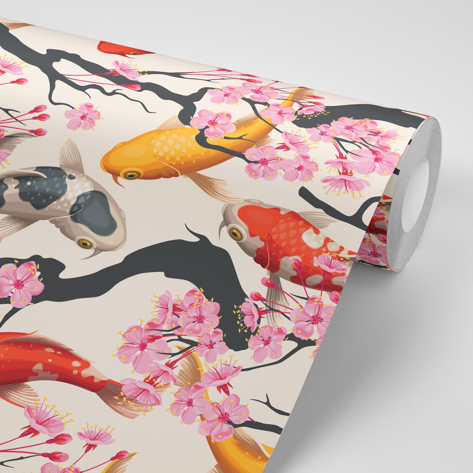 Koi Fish Wallpaper Peel and Stick Etsy