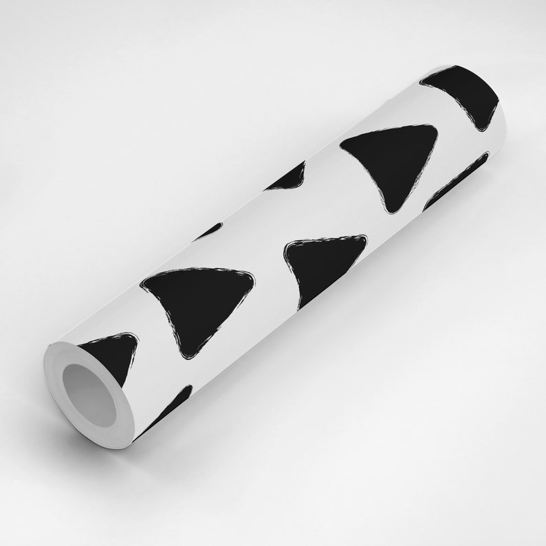 Wallpaper Geometric Decor Triangle texture White and Black Peel /& Stick Wallpaper Repositionable FREE SHIPPING