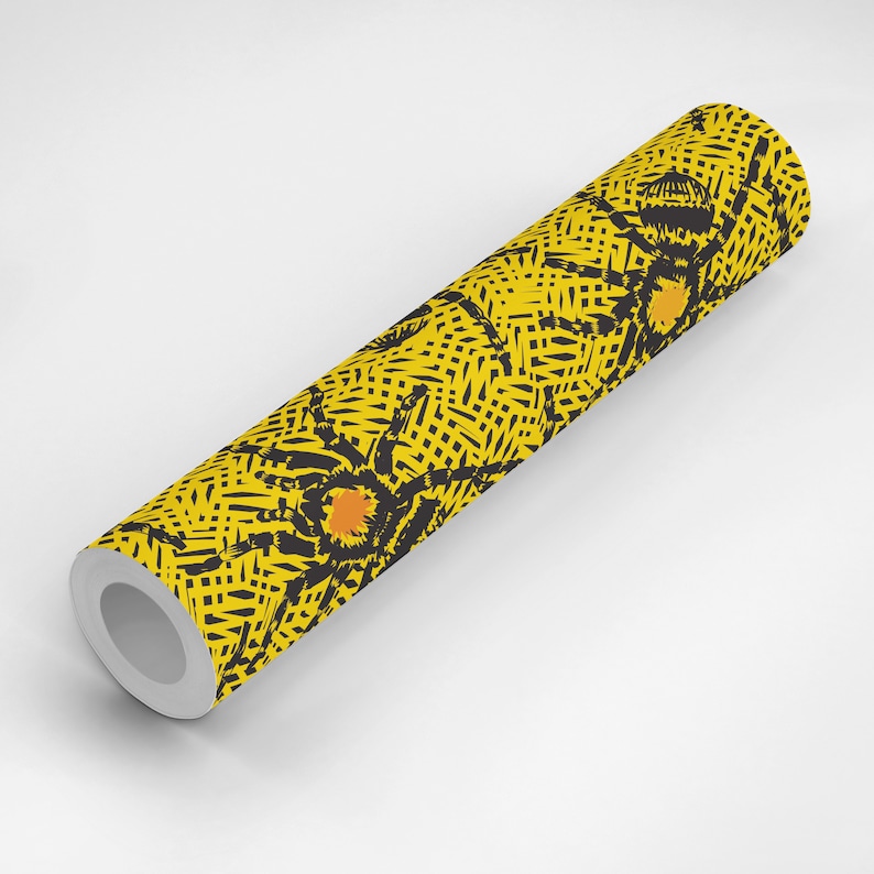 Repositionable FREE SHIPPING Wallpaper African Spiders Vintage Illustration Science Insects Peel /& Stick Wallpaper