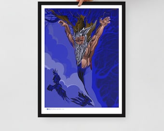 Hanged God Odin - Framed poster